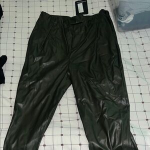 Women’s Faux Dark green Pants